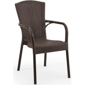 Resim Luna Doğa Rattan Koltuk Kahverengi 