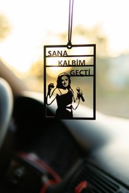 Resim mufamet Araba Süsü Metal Yıldız Tilbe Dikiz Aynası Süsü Gerçek Silüet Oto Aksesuar 