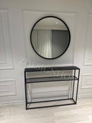 Resim zdesignhome 90 Çap Ayna + 120x20x90 Cm Metal Dresuar 