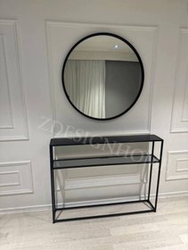 Resim zdesignhome 90 Çap Ayna + 120x20x90 Cm Metal Dresuar 