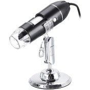 Resim Teltree 1600x Büyütme Kabiliyeti, 8 Led Işıklı, Abs Malzeme Mikroskop Seti Stant, Ölçüm Cetveli Ve Optik Sürücü İçerir 