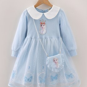 Resim Disney Elsa Kızların Etekli Uzun Kollu Sonbahar Paltosu, Sevimli Bebek Yaka Tasarımı, Yumuşak ve Rahat Kumaş, Şık Fırça Çizgili Etiketleme, Günlük Giyime Mükemmel, Çocuklara Doğum Günü Hediyesi 