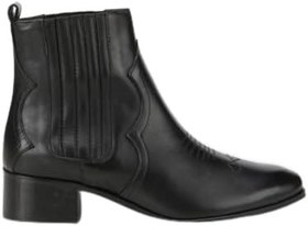 Resim HOTİÇ Kadın Deri Siyah İşlemeli Western Düz Bot 