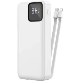 Resim Wiwu Jc-22 Dijital LED Ekran Şarj Göstergeli Type-C ve Lightning Kablolu Powerbank 22.5W 20000MAH 