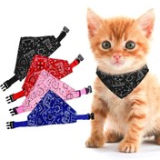 Resim Şık Baskılı Evcil Hayvan Bandana Yaka - Yumuşak Polyester, Küçükten Ultra-Küçük Köpekler & Kediler için Çıtçıtlı Kapatma 