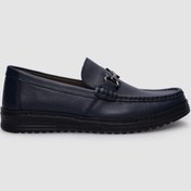 Resim %100 Hakiki Deri Lacivert Tokalı Erkek Günlük Ayakkabı-lacivert Lacivert 