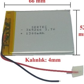 Resim Lityum Polimer Pil 3.7V 1300 Mah 