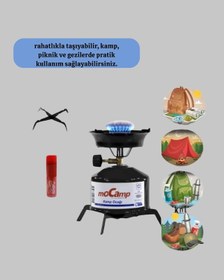 Resim Taşınabilir Metal Gövdeli Kamp Ocağı Seti Siyah 