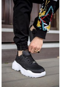 Resim Knack Yüksek Taban Günlük Ayakkabı N75 Siyah (Beyaz Taban) 