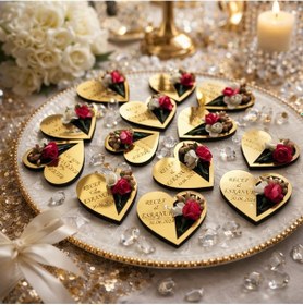 Resim Düğün Nişan Söz Kına Kalp Magnet Kişiye Özel 50 Adettir.no 93 