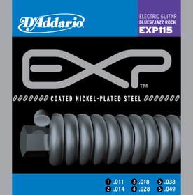 Resim D'Addario EXP115 XL Coated Nickel Elektro Gitar Teli - Medium (11-49) 