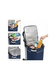 Resim Qerhome Termal Soğutucu Su Geçirmez Çantalı Alüminyum Gövdeli Alışveriş Pazar Arabası 
