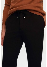 Resim D'S Damat Slim Fit Beli Lastikli Bağcıklı Fermuarlı Likralı Rahat Jogger Pantolon 2HC03ORTJGR01 Siyah 