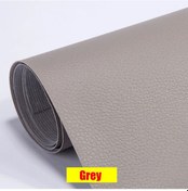 Resim Kendinden Yapışkanlı Deri Yama Kanepe Tamir Yenileme Deri Etiket Mobilya Masa Grey 25x60cm 