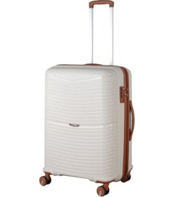 Resim Mçs V379 Aura Y.üretim Pp Valiz 65 Cm + Makyaj Siyah Set Kemik/kahverengi 