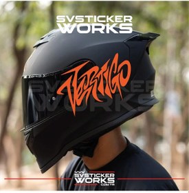 Resim Vertigo Yazılı Kask Sticker Tüm Kasklar Uyumlu Tek Yön 1 Adet Turuncu 