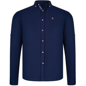 Resim Üçlü Set G674 Dewberry Erkek Gömlek-lacivert-beyaz-indigo Lacivert-beyaz-indigo 