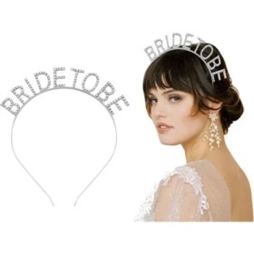 Resim Gümüş Kaplama Kristal Taşlı Bride To Be Gelin Tacı 