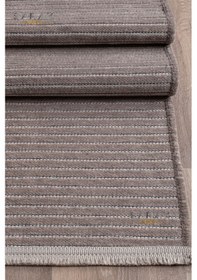 Resim Saraz Halı Dizayn Şönil Dokuma Kayma Yapmaz Makinede Yıkanabilir Leke Tutmaz Kesme Bohem Kilim Vizon Vizon 