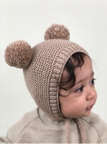 Resim DERY BABY Unısex Ponponlu Bebek Örgü Bone Bere-sütlü Kahve 