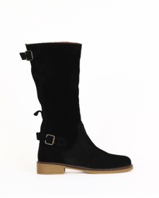 Resim Bueno Shoes Siyah Süet Kadın Düz Çizme 01wd0500 
