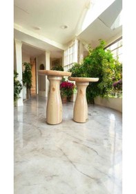Resim Ahşap Yan Sehpa 2li Set Naturel Renk Mantar Sehpa Takımı - Wooden Side Table Naturel 