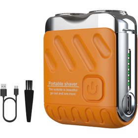 Resim Yeni Mini Elektrikli Taşınabilir Çift Bıçaklı Yüzen Erkek Tıraş Makinesi, Üç Renkte Mevcut, Temiz Tıraş, USB Şarj, İdeal Hediye Seçeneği 