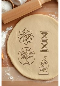 Resim Bilim Seti Kurabiye Kalıbı, Hamur Şekillendirici, Bisküvi Kalıbı, Kolay Kesim Ucu Beyaz 