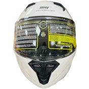 Resim Mts 966 White Çene Açılır Güneş Vizörlü Motosiklet Kaskı Kapalı Beyaz 
