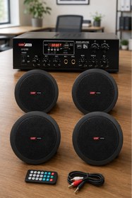 Resim Lastvoice Black Small-5 Tavan Hoparlör Ve Anfi Ses Sistemi Paketi ( 1 Anfi 4 Hoparlör ) 