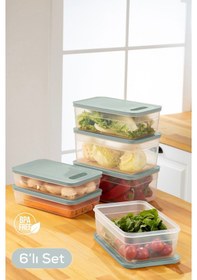 Resim Vienev Ayarlı Sebze Ve Meyve Saklama Kabı Mint 6'Lı 2 x 2.5-3.8-5 Litre Mint 