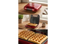 Resim Kiwi KSM-2405W 750 W Waffle Makinesi Kırmızı 