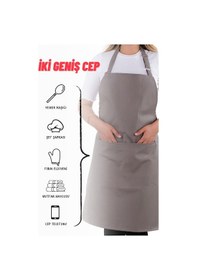 Resim 4 Adet Simple Ayarlanabilir Askılı Mutfak Önlüğü Antrasit 