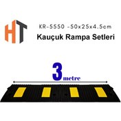 Resim Hayat Trafik 3 Metre Kauçuk Rampa, Otopark Rampası, Kaldırım Rampası 25 x 50 x 4 cm 