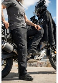 Resim Fileli Black Ventilation Korumalı Cordura Motosiklet Pantolonu 