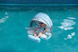 Resim Mambobaby Yüzme Simidi - Blue Angel, Emniyetli, Gölgelikli ve Ayak Destekli 