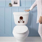 Resim cnpromosyon Gaz Maskesi Silüeti Dekoratif Wc Klozet Sticker, Çıkartma, Etiket Kahverengi Koyu 