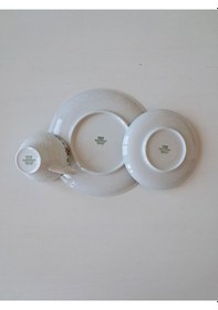 Resim Trio Antıque Tea Cup & Saucer & Plate Üçlü Çay Fincanı Pembe Mavi Pembe-mavi 