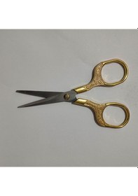 Resim Altın Rengi İşlemeli Küçük Makas Özel Olarak Keskinleştirilmiş 