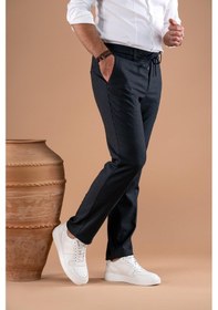 Resim Ecer Beli Lastikli İplikli Regular Fit Kışlık Kumaş Pantolon 001 