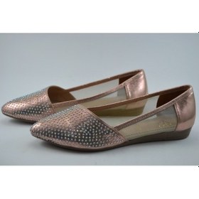 Resim Beety 3102 Bronz Tüllü Taşlı Kadın Babet Ayakkabı Bronz 