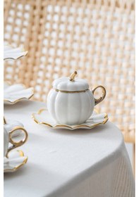 Resim Acar Betty 2 Kişilik Standlı Kahve Fincan Takımı Gold - 130 Ml Beyaz/gold 