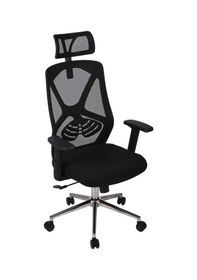 Resim Ofisbazaar Dolphin Siyah Fileli Yönetici Koltuğu Ergonomik Başlıklı Ofis Koltuğu Siyah Fileli Siyah 