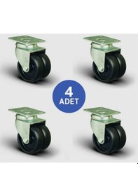 Resim Emes ET01MKM50 Oynak Tablalı Çap:50 Çiftli Moblen Tekerlek 4 Adet 