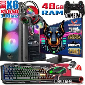 Resim WARBOX Doberman Xeon X5650 3.10ghz 48gb Ram 512gb Ssd R7 240-4gb E.kartı 20" Monitör Gaming Bilgisayar 