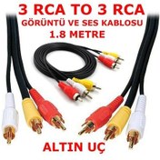 Resim 3 Rca To 3 Rca Görüntü Ses Kablosu 1.8M Metre 