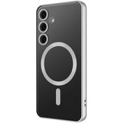 Resim Mobilzone Galaxy S24 Uyumlu Kamera Korumalı Magsafe Wireless Şarj Özellikli Zore Demre Kılıf-Gümüş 