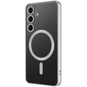 Resim Mobilzone Galaxy S24 Uyumlu Kamera Korumalı Magsafe Wireless Şarj Özellikli Zore Demre Kılıf-Gümüş 