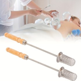 Resim Ahşap Saplı Paslanmaz Çelik Vakumlu Kupa Çubukları 2 Adet - Geleneksel Çin Tıbbı Ateşli Kup Çubuklar, Kas Gevşetme için Yeniden Kullanılabilir Ateşleme Çubukları & Ftalat İçermeyen Sağlık Araçları, Ergonomik Tasarım | Cam Kupa Uygulamaları 