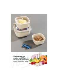 Resim Vienev Mikrodalga Ve Difrize Uygun Vip Kapaklı Özel Saklama Kabı Seti Renkli 12'Li 4x 600-1100-1800 ML 